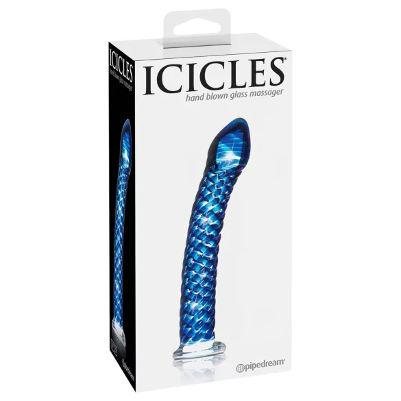 Icicles No. 29 - spiral glasdildo - penisformet - blå
