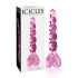 Icicles No. 43 - perlebesat, hjerteglasdildo (pink)