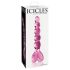Icicles No. 43 - perlebesat, hjerteglasdildo (pink)