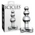 Icicles No. 47 - tredobbelt perle glas anal plug (gennemsigtig)