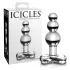 Icicles No. 47 - analplug med tre kugler - glas - gennemsigtig