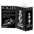 Icicles No. 47 - tredobbelt perle glas anal plug (gennemsigtig)