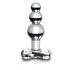 Icicles No. 47 - tredobbelt perle glas anal plug (gennemsigtig)