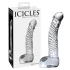 Icicles No. 61 - glasdildo med testikler og penisform - gennemsigtig