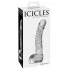 Icicles No. 61 - glasdildo med testikler og penisform - gennemsigtig