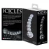 Icicles No. 66 - glasdildo med buet form og kugler - gennemsigtig