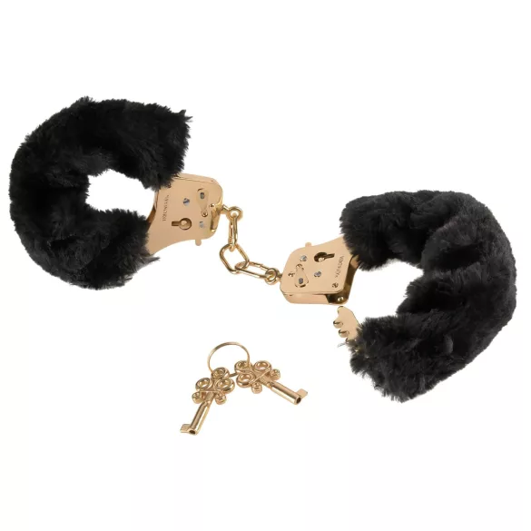 Pipedream Fetish Fantasy Gold - håndjern - blød plys - sort