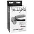 Fetish Dobbeltrussel – dildo med penis- og herrestreng (sort)