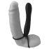 Fetish Dobbeltrussel – dildo med penis- og herrestreng (sort)