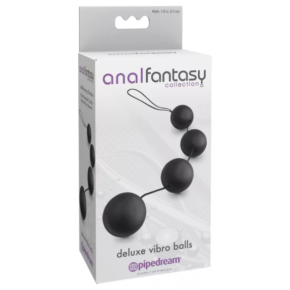 Anal Fantasy - analperlekæde med indvendige kugler - sort