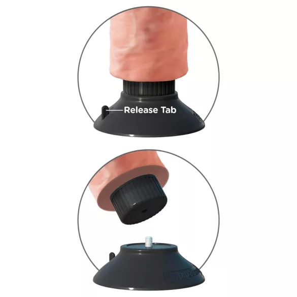 King Cock - dildo med vibrator - bøjeligt med sugekop 26cm - natur