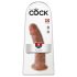 King Cock 9 - naturtro dildo med sugekop (23 cm) - mørk natur
