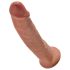 King Cock 9 - naturtro dildo med sugekop (23 cm) - mørk natur