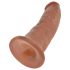 King Cock 9 - naturtro dildo med sugekop (23 cm) - mørk natur