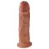 King Cock 10 - stor dildo med sugekop (25 cm) - mørk natur