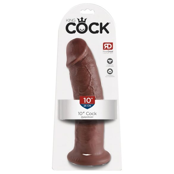 King Cock 10 - stor sugekop-dildo (25cm) - brun