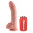 King Cock 9 - stor dildo med sugekop og testikler (23cm) - naturtro