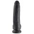 King Cock 9 - Stor sugekop dildo med testikler (23 cm) - Sort