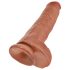 King Cock 11 - sugekop, realistisk dildo (28 cm) - mørk natur