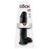 King Cock 11 - stor sugekop dildo med kugler (28 cm) - sort