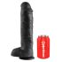 King Cock 11 - stor sugekop dildo med kugler (28 cm) - sort