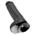 King Cock 11 - stor sugekop dildo med kugler (28 cm) - sort