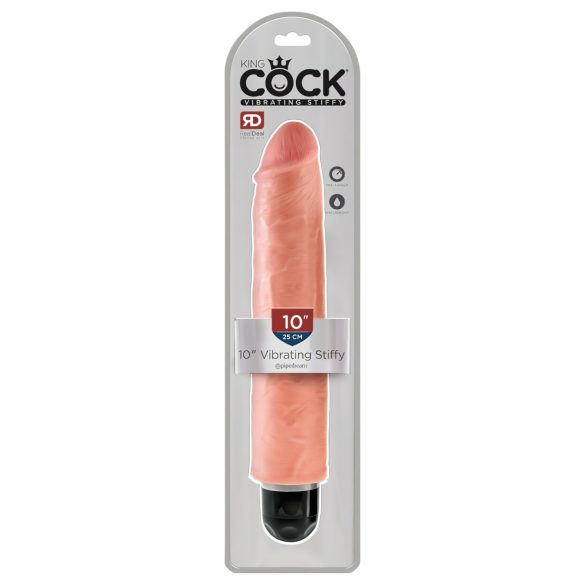King Cock 10 Stiffy - vandtæt, naturtro vibrator (25 cm) - naturlig