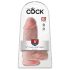 King Cock 9 Chubby – sugekop-dildo med testikler (23 cm) - naturfarbe