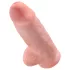 King Cock - dildo med sugekop og testikler - 23cm natur