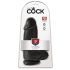 King Cock 9 Dildo med sugekop, kugler, sort (23 cm)