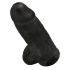 King Cock 9 Dildo med sugekop, kugler, sort (23 cm)