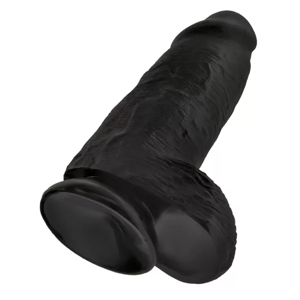 King Cock - dildo med sugekop og testikler - 23cm - sort