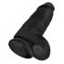 King Cock 9 Dildo med sugekop, kugler, sort (23 cm)