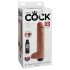 King Cock 10 - Naturtro sprøjtende dildo (25 cm) - natur