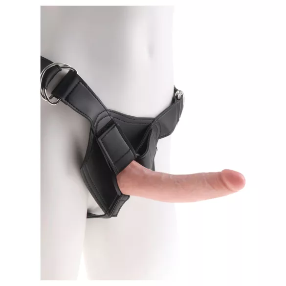 King Cock - strap-on dildo med sele - sort