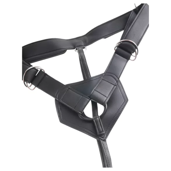 King Cock - strap-on dildo med sele - sort