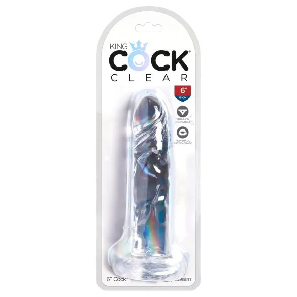 King Cock Clear 6 - dildo med sugekop (17,8 cm)