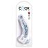 King Cock Clear 7,5 - sugekop med testikler, dildo (19 cm)
