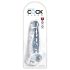 King Cock Clear 8 - sugekop med testikler dildo (20 cm)