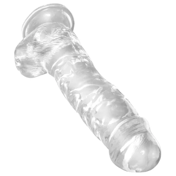 King Cock Clear 8 - dildo med sugekop og testikler - 20cm