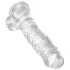 King Cock Clear 8 - dildo med sugekop og testikler - 20cm
