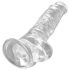 King Cock Clear 8 - sugekop med testikler dildo (20 cm)