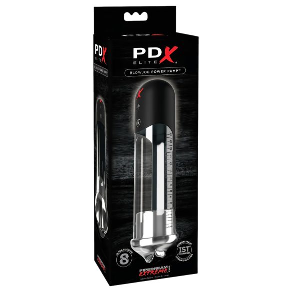 PDX Blowjob - automatisk penis pumpe med læber (sort)