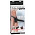 Fetish Strap-On 12 - justerbar, hul dildo (sort)