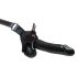 Fetish Strap-On 12 - justerbar, hul dildo (sort)