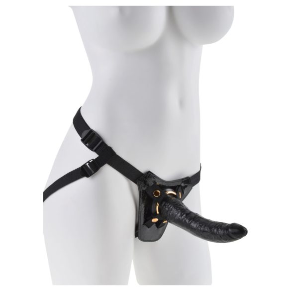 Fetish Fantasy - Justerbar sort sele til strap-on sjov!