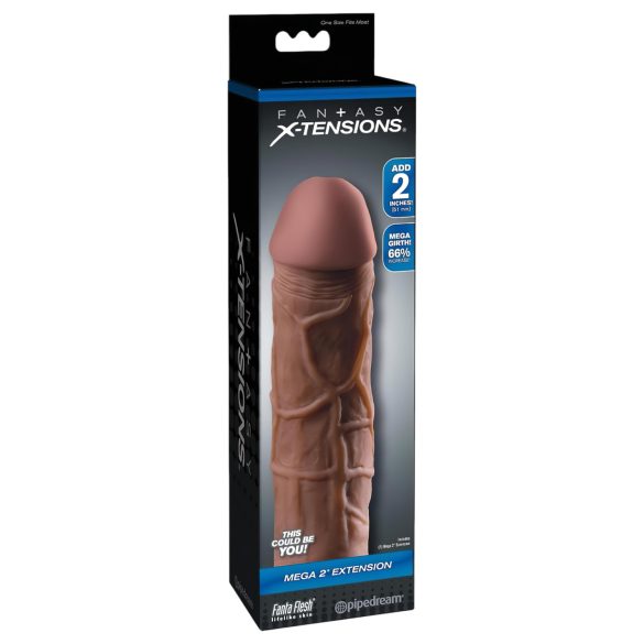 X-TENSION Mega 2 - naturtro penismanchet (20,3 cm) - mørk natur