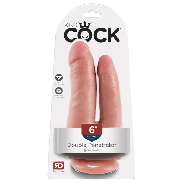 King Cock Dobbelt Penetrator - naturtro dobbelt dildo (natur)