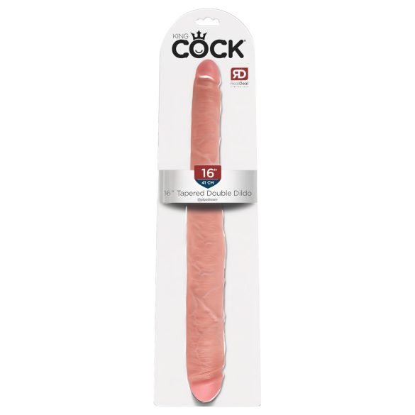 King Cock 16 Tapered - livagtig dobbelt dildo (41 cm) - naturfarve