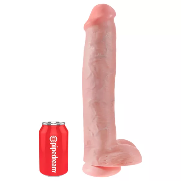 King Cock 15 - dildo med sugekop og testikler - 38cm - natur